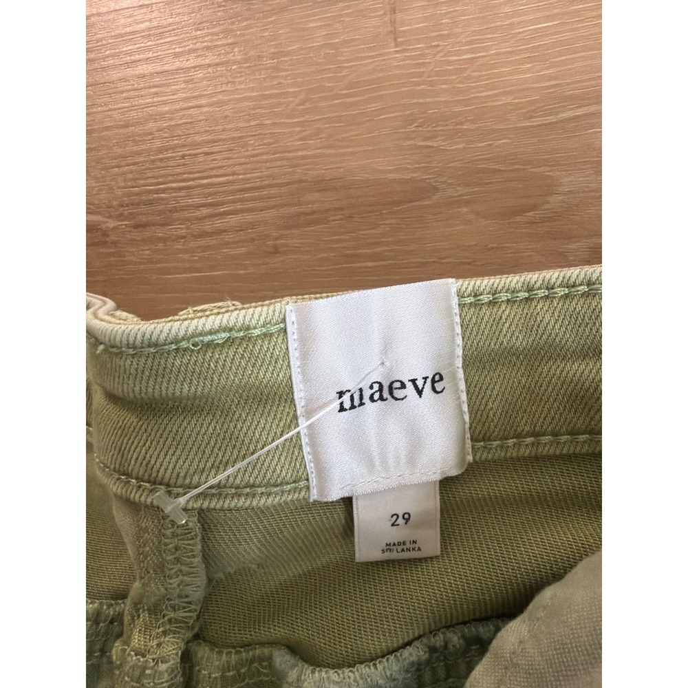 Maeve Anthropologie Olive Green Wide Leg High Rise Ettie crop Pants Size 29 - Picture 2 of 7